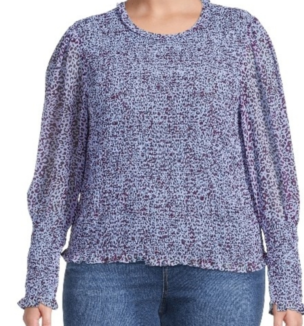 Smocked Animal Print Longsleeve Top Size 3X